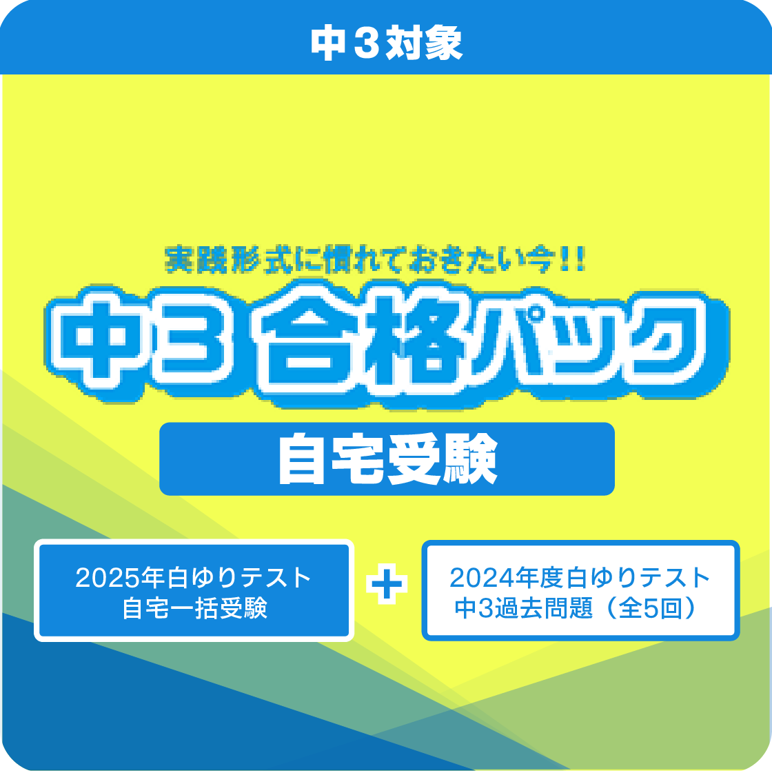 中３白ゆりテスト／自宅受験／合格パック５回一括（第１～５回＋中３過去問題）
