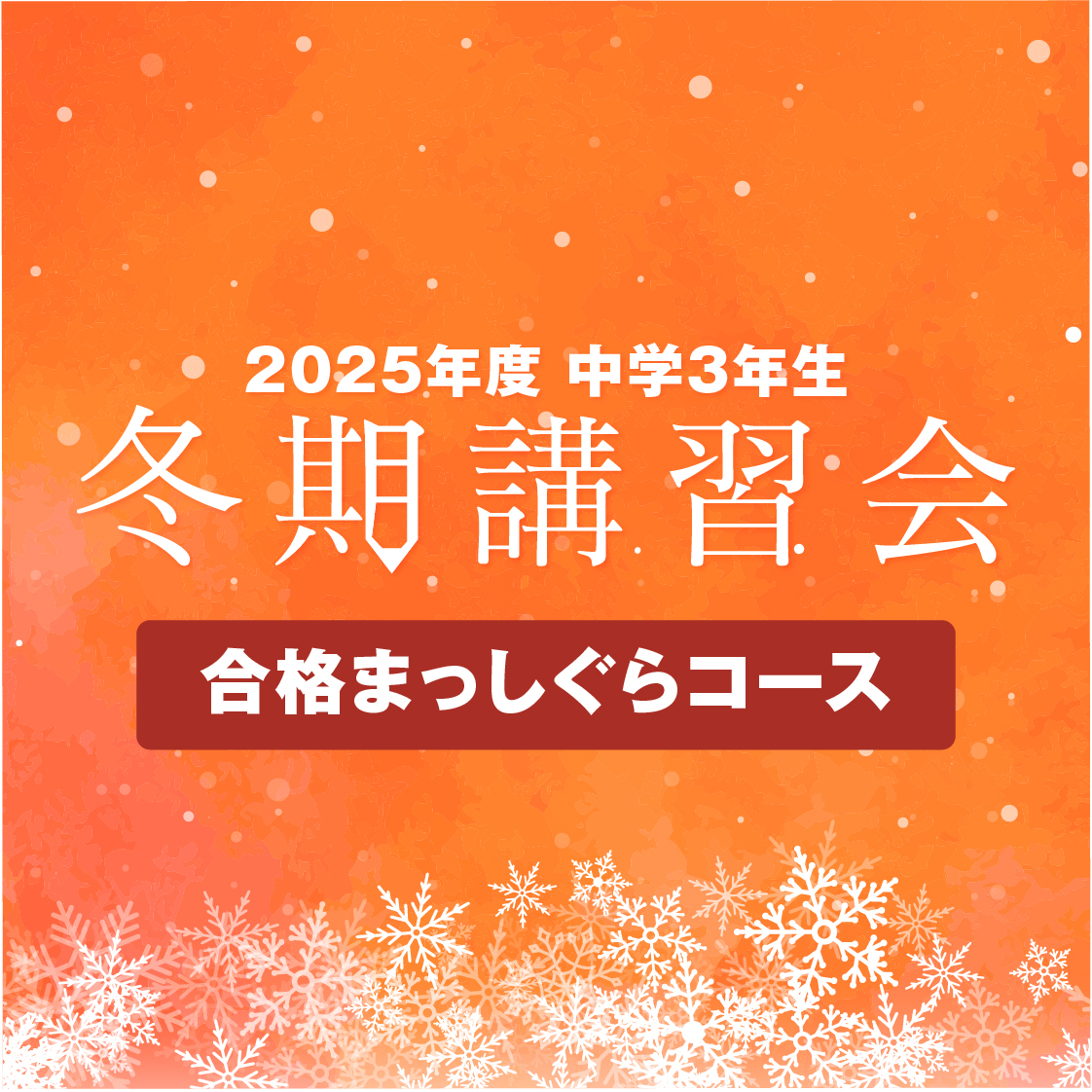 冬期講習会【合格まっしぐらコース】